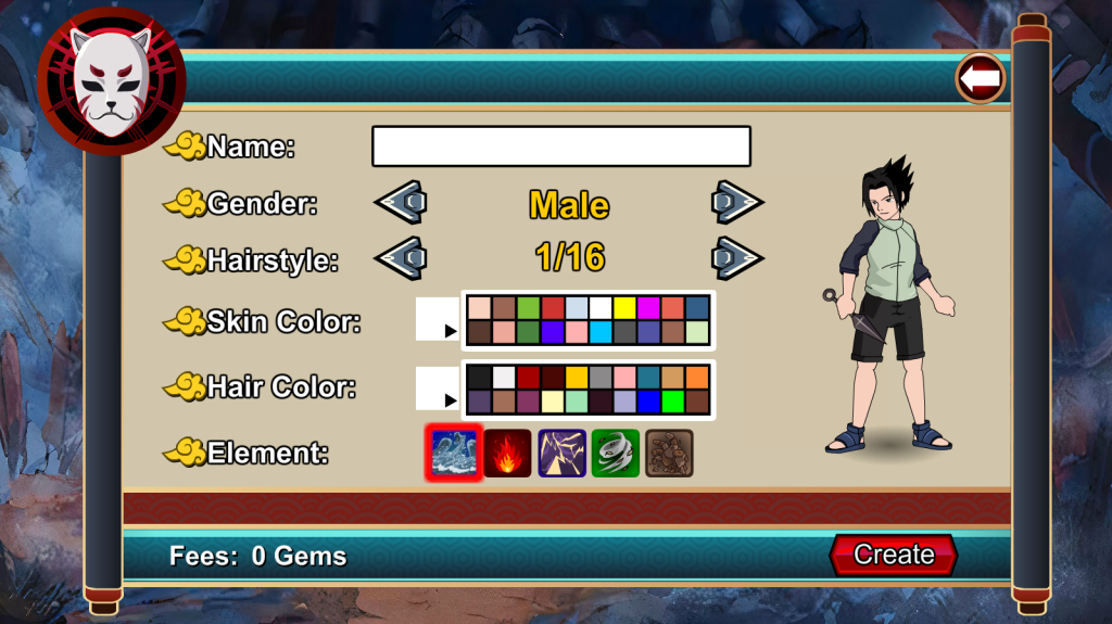 Character Creation Interface